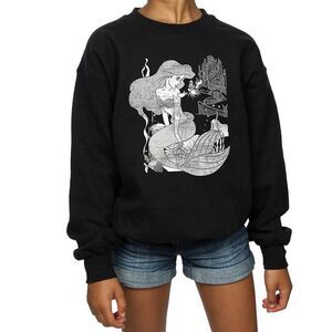 The Little Mermaid Girls Cotton Sweatshirt / Black